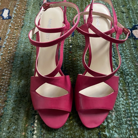 Nine West Pink Strappy High Heel Sandals - Picture 1 of 8